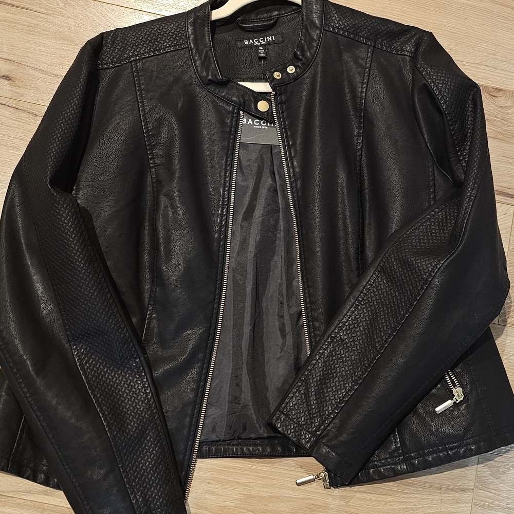 Baccini Black Leather Jacket